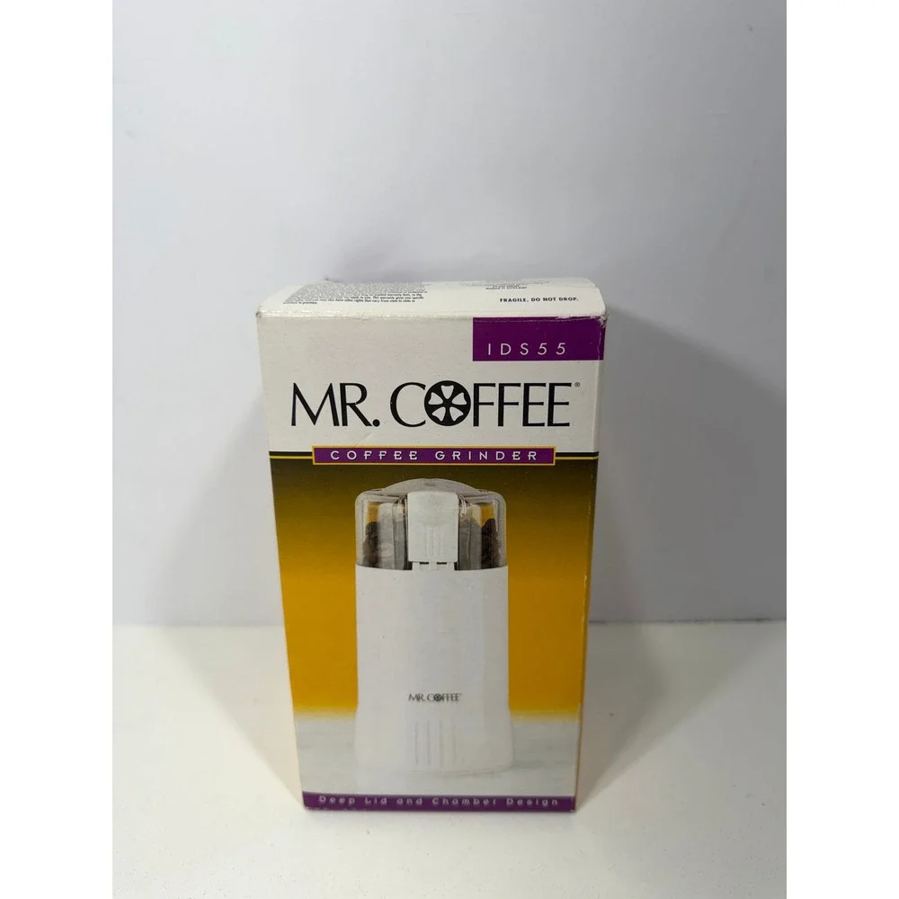 Mr. Coffee IDS55 Electric Coffee Grinder White 12‎ Cup Capacity Vintage 1999